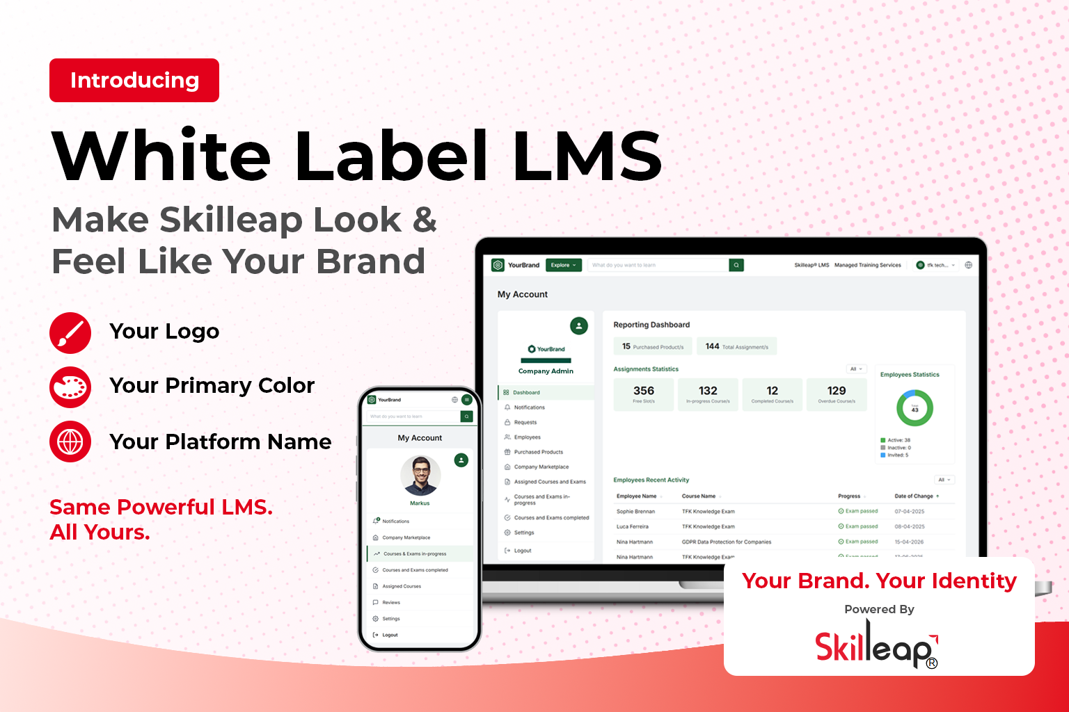 Introducing white label LMS: make Skilleap look and feel like your brand