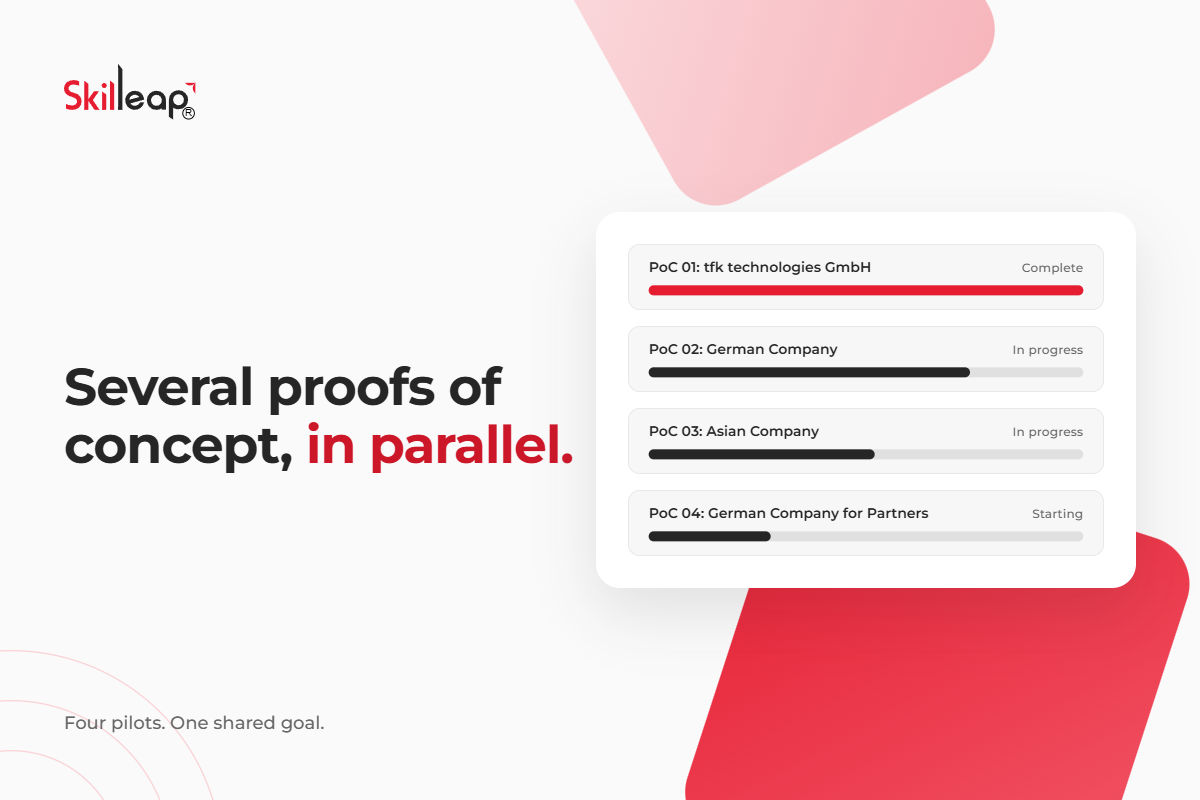 Skilleap in Practice: Several Proof of Concepts Running in Parallel